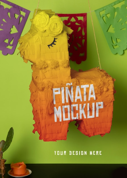 PSD pinata for dia de muertos mockup