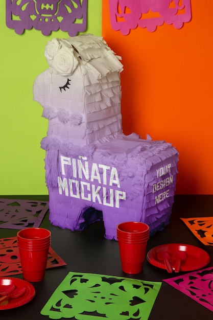 PSD pinata voor dia de muertos mockup