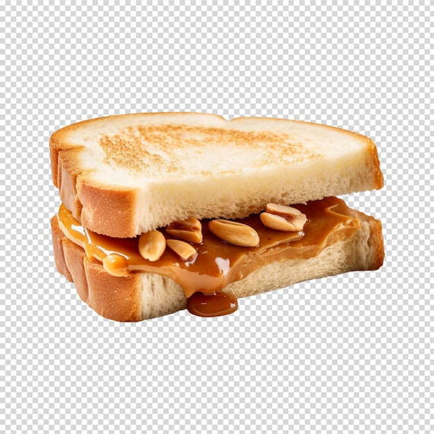 PSD pindakaas sandwich geïsoleerd op wit