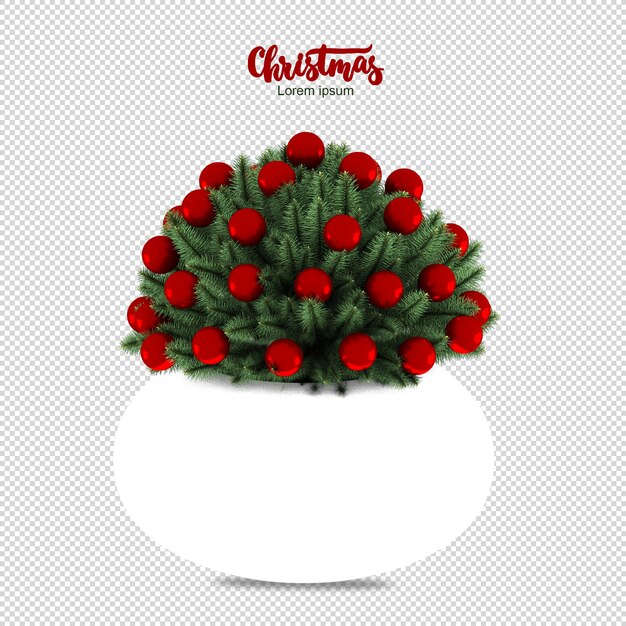 Premium PSD | Pine branches vase in 3d rendering isolated