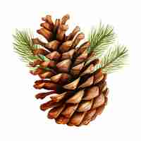 PSD pine cone for christmas event watercolor style ai generated