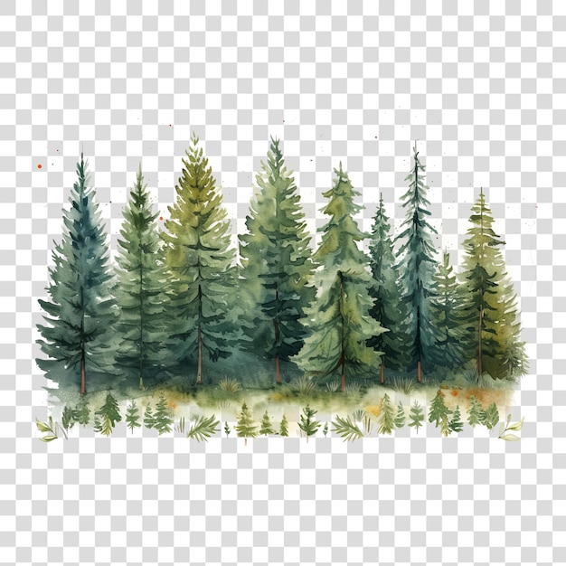 PSD pine forest isolated on transparent background png