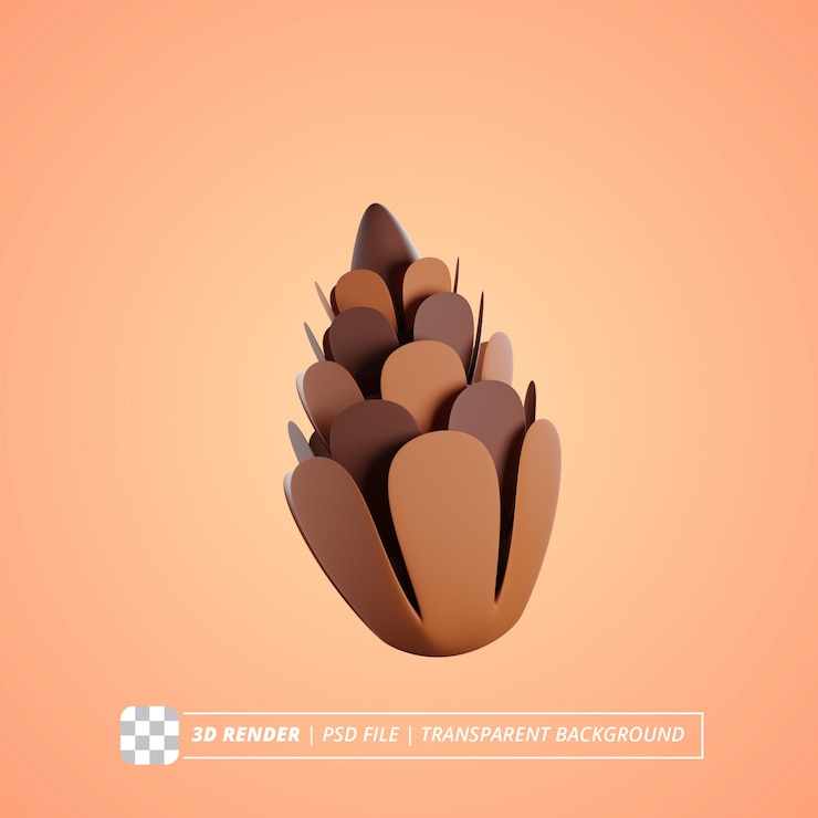 PSD pine tree 3d render isolated images