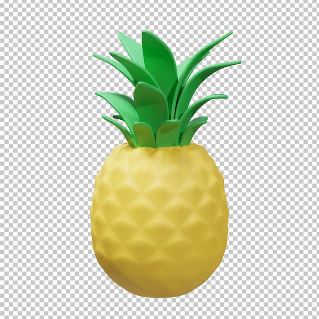 PSD pineapple 3d illustration