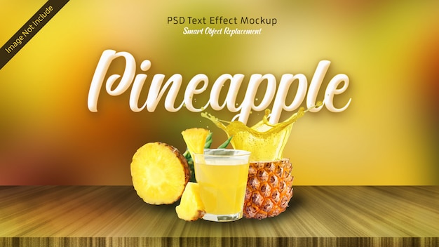 Pineapple 3d text effect