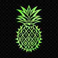 PSD pineapple on a black background