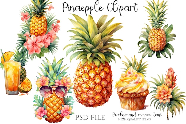 PSD pineapple clipart