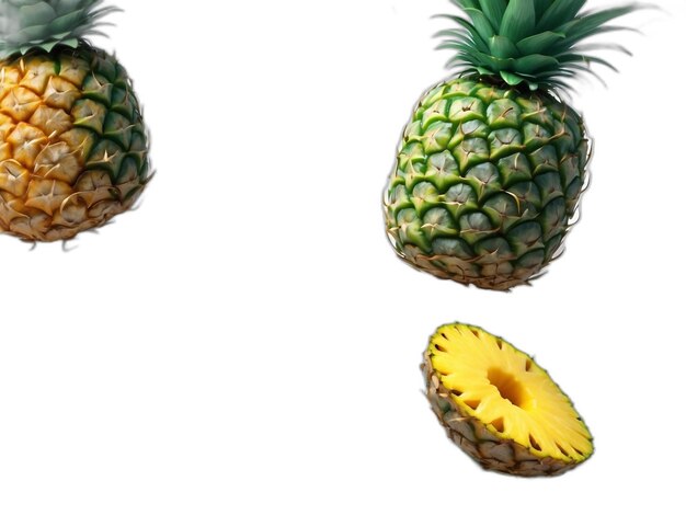 PSD psd di ananas su sfondo bianco