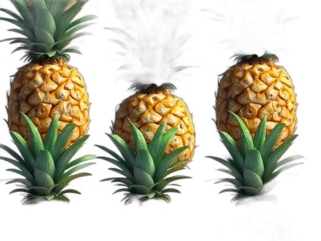 Psd di ananas su sfondo bianco