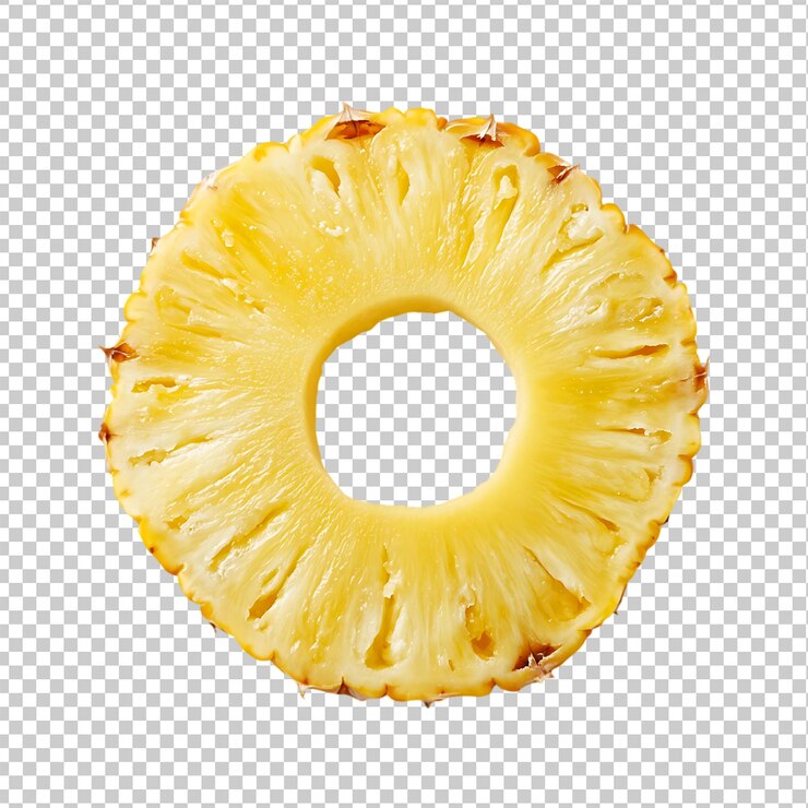 PSD pineapple slices healthy juice fruit isolated on a transparent background