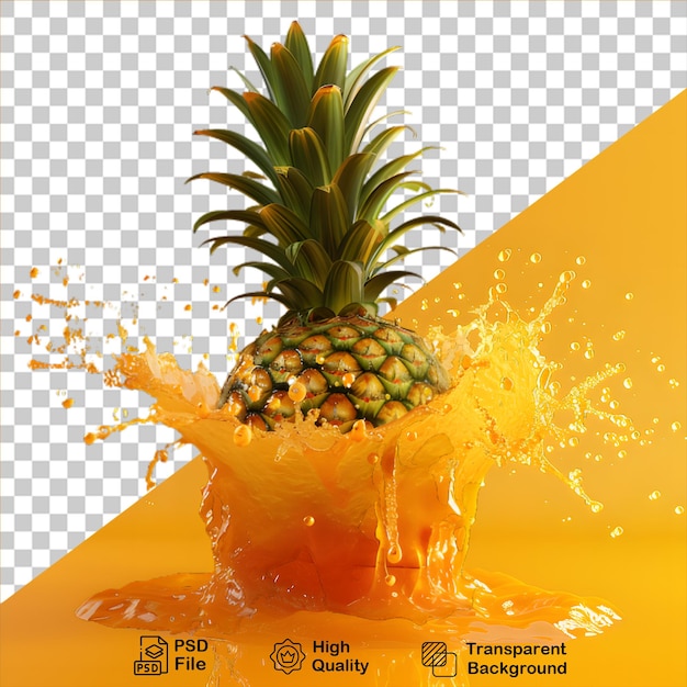 Pineapple splash isolated on transparent background include png file