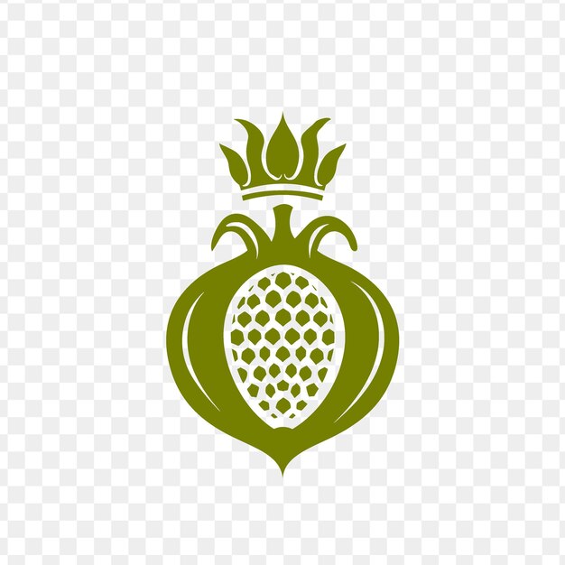 PSD a pineapple with a crown on the top