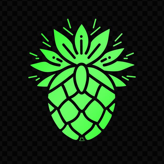 A pineapple with a green star on the top