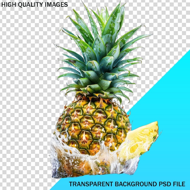 PSD un ananas con una foto di un ananas su di esso