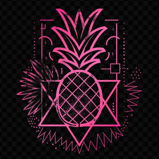 PSD a pineapple with a pink background and a star on the top