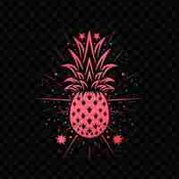 PSD a pineapple with a pink star on the background