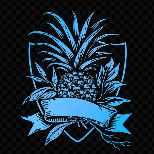 PSD a pineapple with a ribbon on it