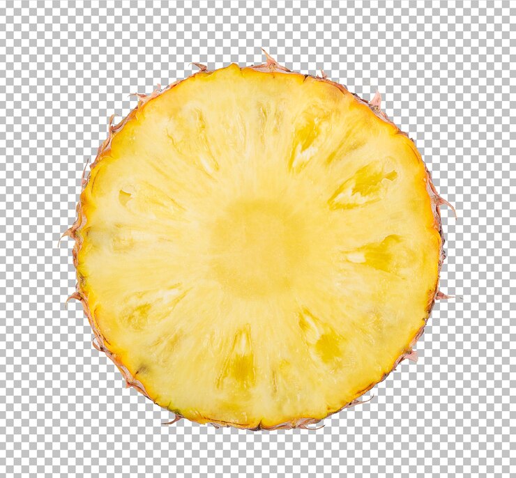 PSD pineapple with slices isolated on alpha layer