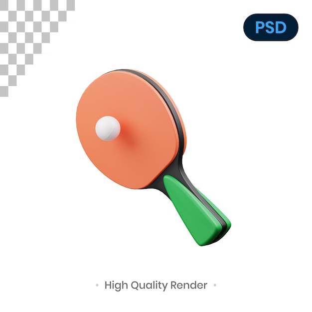 Ping pong 3d render illustration premium psd