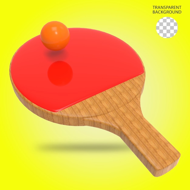 PSD Иллюстрация изолированного 3d-рендеринга pingpong bet и мяча