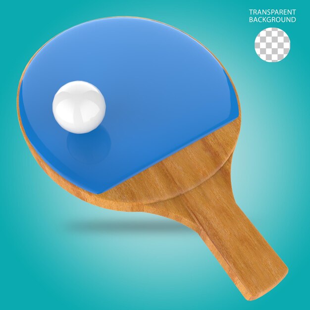 Иллюстрация изолированного 3d-рендеринга pingpong bet и мяча