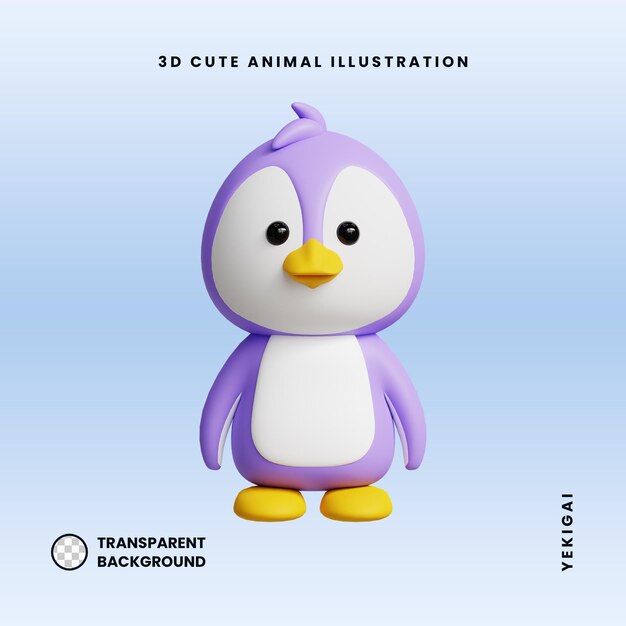 Pinguïn 3d schattige dierenillustraties