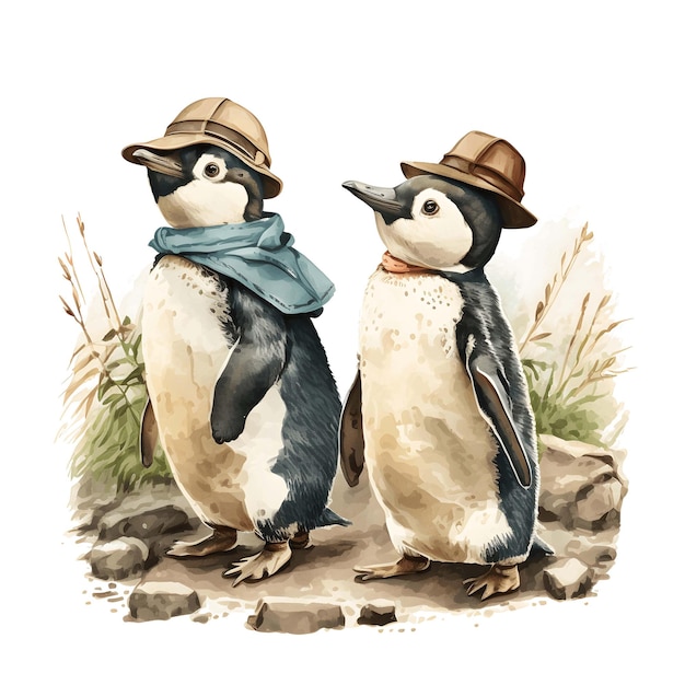 PSD pingwin portret zwierzęcia 4096px png przejrzysty 300dpi dla koszulki klipart okładka książki ramka sztuki ściennej