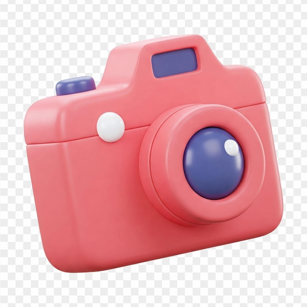 pink 3d cartoon camera icon