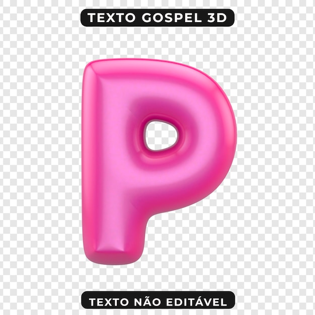 Pink 3D Letter P Gospel Design