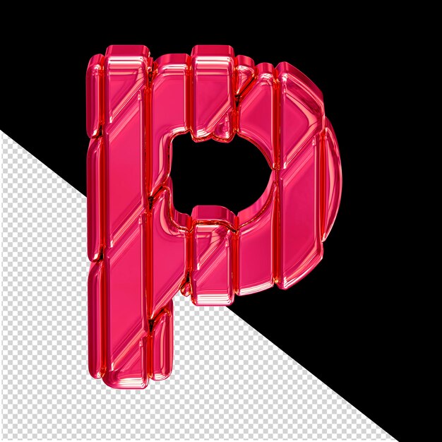 PSD pink 3d symbol in a frame letter p