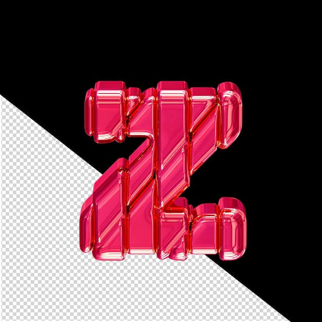 PSD pink 3d symbol in a frame letter z