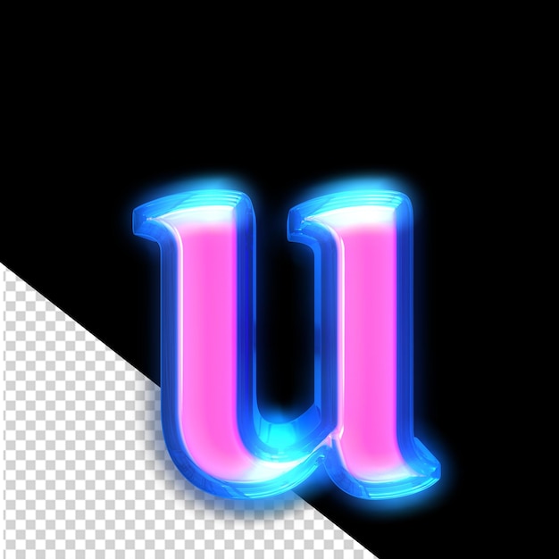 PSD ⁇ の周りに輝くピンクの3dシンボル u