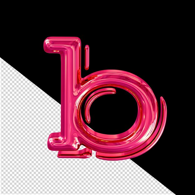 PSD pink 3d symbol letter b