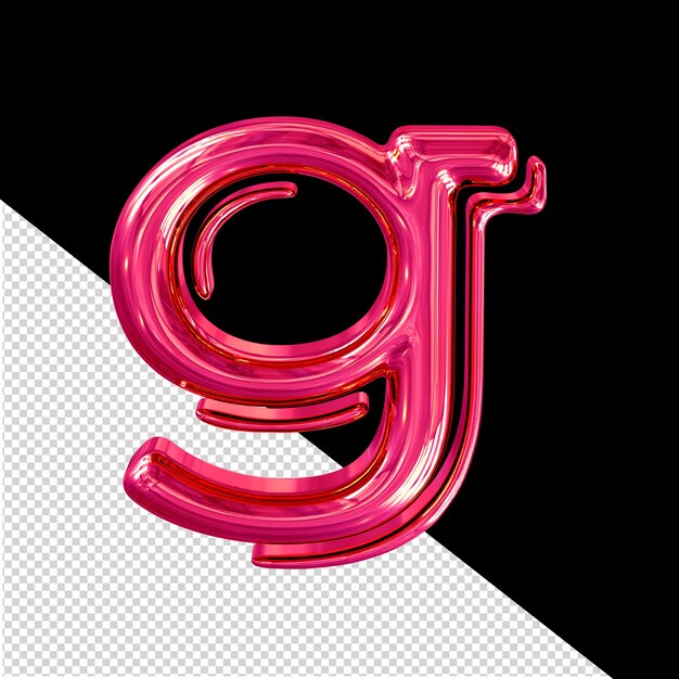 PSD lettera simbolo rosa 3d g