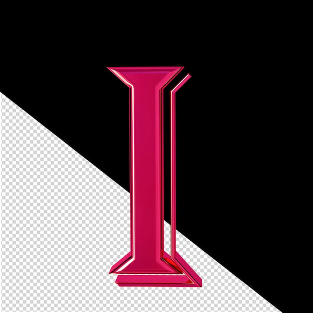 pink 3d symbol letter i