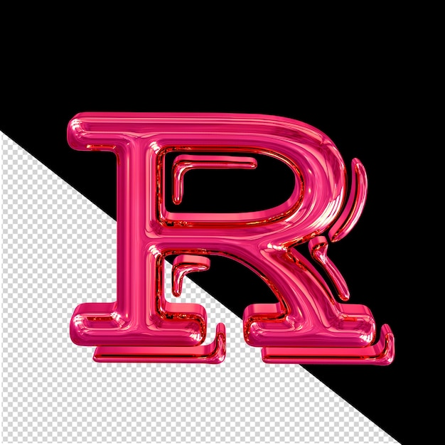 PSD ピンクの 3 d シンボル文字 r
