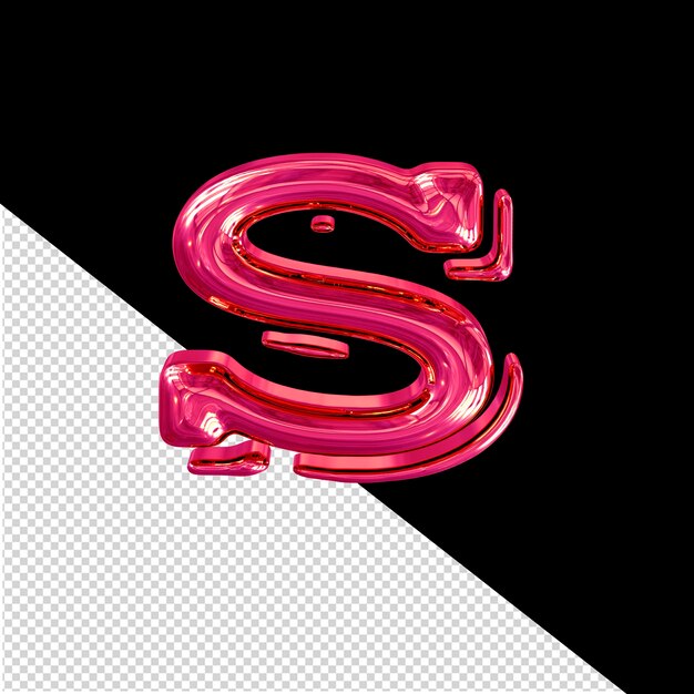 PSD pink 3d symbol letter s