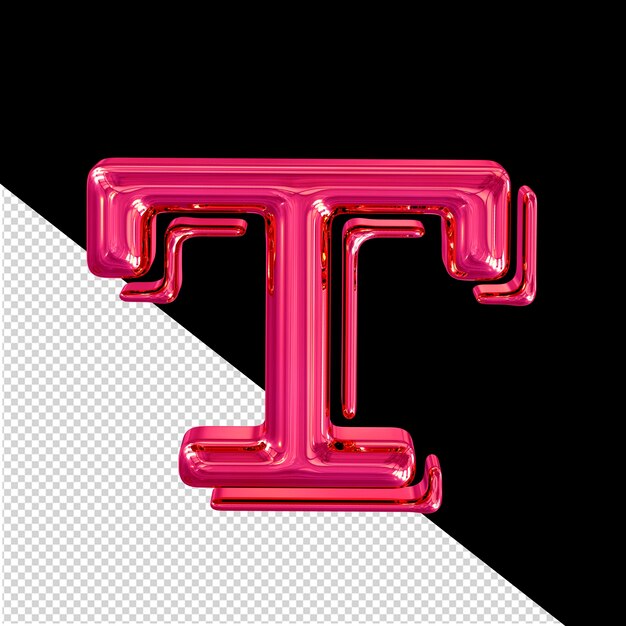 PSD ピンクの 3 d シンボル文字 t
