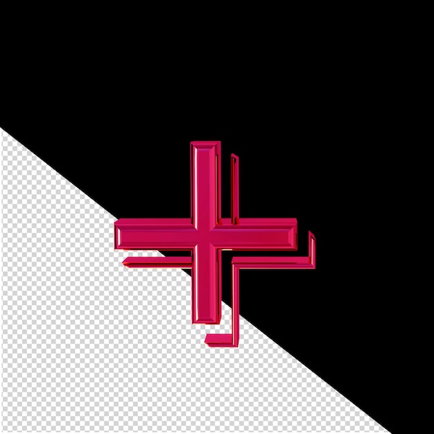 PSD pink 3d symbol