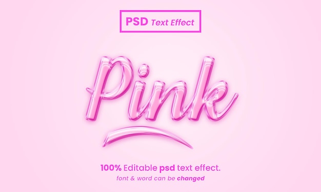 Pink 3d text effect