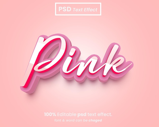 PSD ピンクの 3d テキスト効果