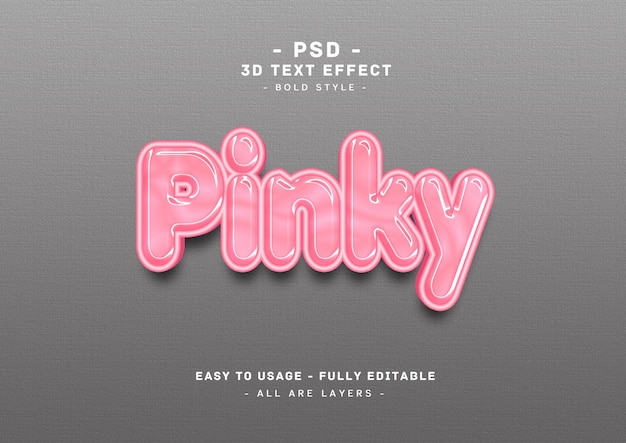 Pink 3d text style effect