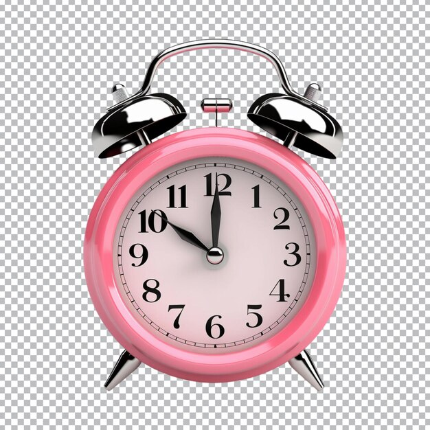 PSD pink alarm clock on a transparent background