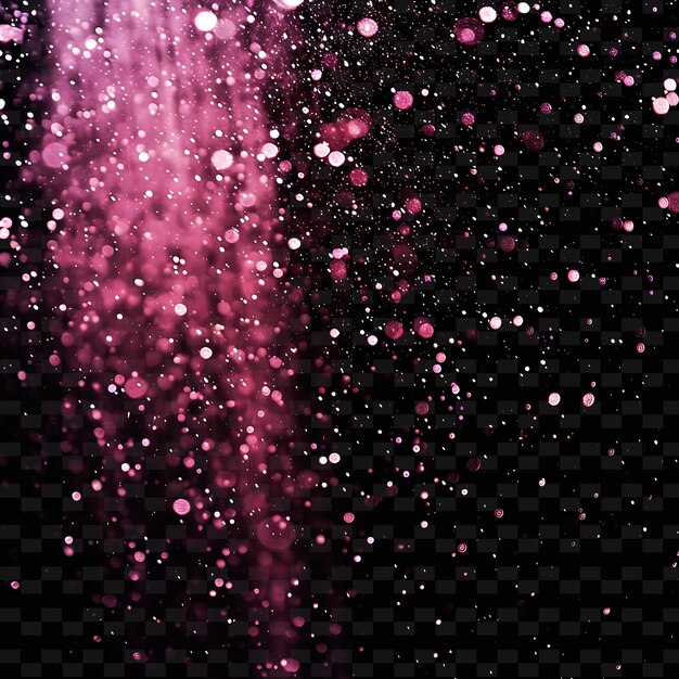 PSD pink and purple stars are falling on a black background