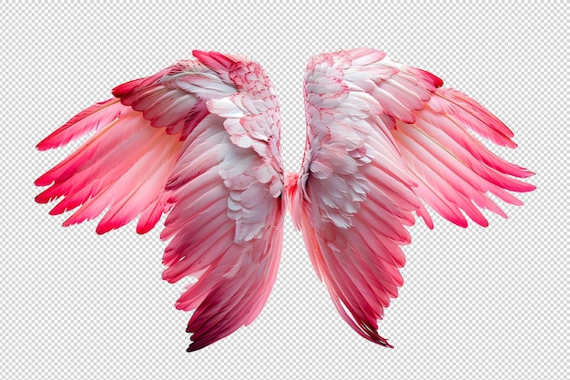 Pink angel wings cut out transparent background