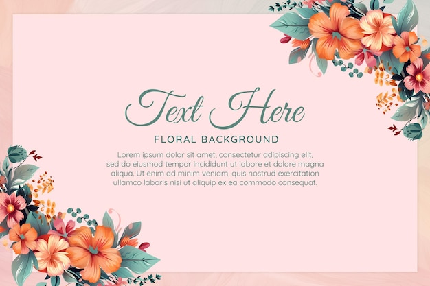 PSD pink background with a floral background.