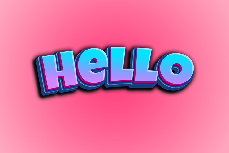PSD a pink background with the word hello on it