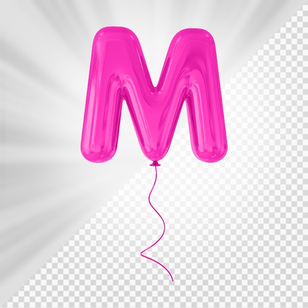 PSD pink balloon letter m