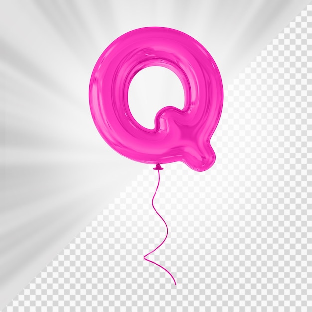 PSD pink balloon letter q