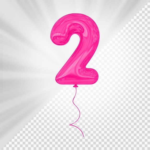 PSD pink balloon number 2